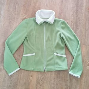 Green fleece zip sweater